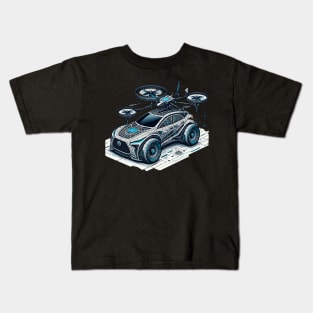 Autonomous Skyway: AI-Piloted Drone Car Kids T-Shirt